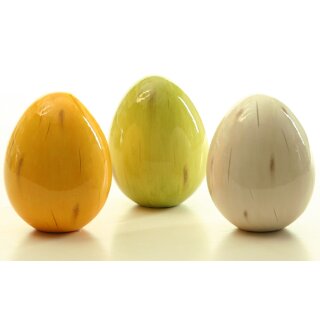 großes frühlingshaftes Oster-Deko Ei stehend Deko-Ei Keramik Preis für 3 Stück
