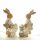 frühlingshafter Deko-Hase kleiner Osterhase Keramik in creme-braun Preis für 2