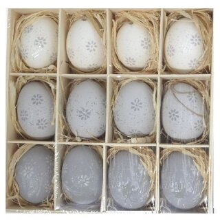 Anhänger-Ei echte Eier Set mit 12 Stück