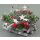 dekoratives weihnachtliches Tischlicht als Kranz mit Glasteelicht Kunsttanne roten Beeren weißen Sternen ca. 15 x 9 cm