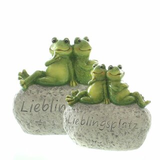 lustige Garten-Deko Stein-Deko Froschpaar auf Stein Preis für 1 Stck.