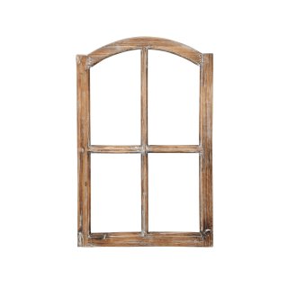 Deko-Fensterrahmen Holz- Rahmen Fenster-Attrappe Holz natur braun shabby gewischt Vintage