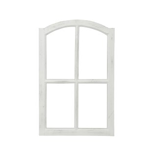 Deko-Fensterrahmen Holz- Rahmen Fenster-Attrappe Holz shabby weiß gewischt Vintage