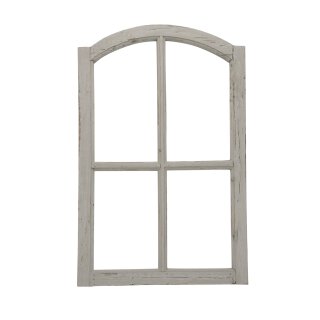 Deko-Fensterrahmen Holz- Rahmen Fenster-Attrappe Holz hellgrau shabby gewischt Vintage