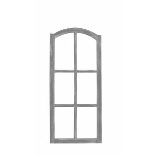 Deko-Fensterrahmen Holz- Rahmen Fenster-Attrappe Holz shabby grau gewischt Vintage