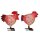 Hahn und Huhn gepunktet ca. 22 cm hoch Preis für 2 Stück