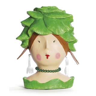 Ladykopf Dame mit grünem Salathut