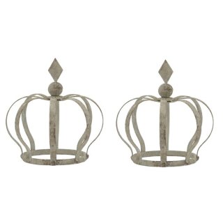 Garten Krone Metall antikgrau Preis für 2 Stück