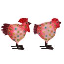 Hahn und Huhn gepunktet ca. 16 cm hoch Preis für 2 Stück 3 mögliche Farben