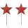 weihnachtlicher stimmungsvoller Deko-Stecker Garten-Stecker Stern rot mit weißen Punkten Preis für 2 Stück