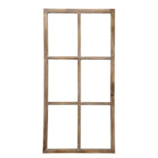 großer Deko-Fensterrahmen Holz- Rahmen Fenster-Attrappe Holz shabby braun gewischt Vintage