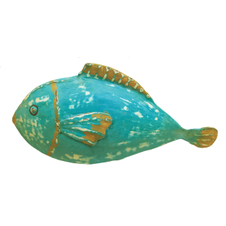 Metallfigur Dekofigur Fisch in 3 möglichen Farben türkis