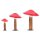 dekorativer Deko-Pilz aus Naturholz mit farbiger Kappe aus Metall rot mit weißen Punkten in 3 möglichen Größen