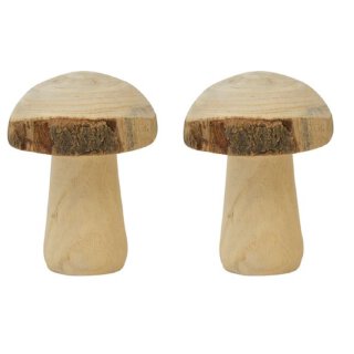 dekorativer Deko-Pilz aus Naturholz in 4 möglichen Größen klein Preis für 2 Stück