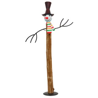 dekorative ausgefallene Deko-Figur Schneemann Holz/Metall bemalt groß