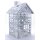 dekorative Metall-Laterne Windlicht-Laterne als Haus in 4 möglichen Varianten gerades Dach grau
