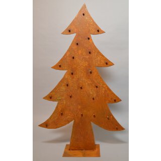 dekorative ausgefallene Deko-Tanne Weihnachtsbaum-Silhouette mit Haken edelrostig