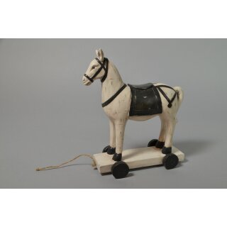 kleines Deko-Pferd Schaukelpferd Holz-Pferd auf Rollen Landhaus Optik Vintage Style