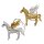 dekorativer Deko-Anhänger Pferd mit Flügeln in silber und gold Preis für 2-er Set