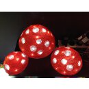 dekorative LED Leuchte für innen und außen als farbige Fliegenpilze in einer 3-er Gruppe
