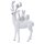 stimmungsvoller dekorativer großer Deko-Hirsch als Tiergruppe weiß mit Glitzer