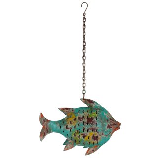 Metallfigur Fisch als Windlicht zum hängen und stellen( ganz klein)