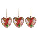 dekorative kleine Anhänger Herz in traditioneller Lackmalerei Preis für 3 Stück