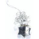 nostalgische Bauernsilber Glasanhänger kleiner Stern mit Glasperlenblüten Preis für 6 Stück