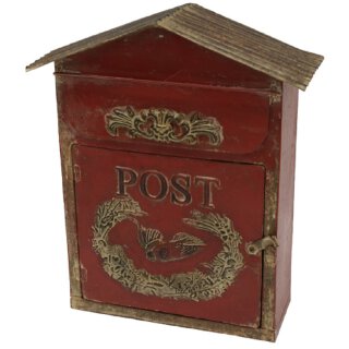 dekorativer ausgefallener Briefkasten weinrot shabby Landhaus Stil