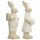 frühlingshafter Deko-Hase Osterhase als Hasen-Paar aus Keramik cremefarbig Preis für 2-er Set