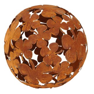 dekorative Deko-Kugel Garten-Kugel Kleeblatt Metall rostig dm= 35 cm