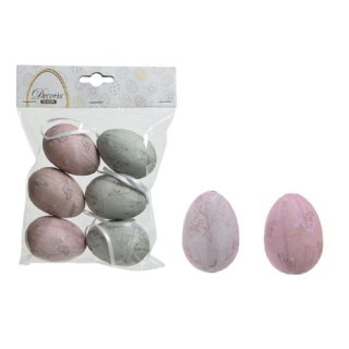 dekorative Oster- Anhänger-Eier bruchfeste Schaumstoffeier in dezenten Farben Set mit 12 Stück