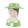 Dekokopf Ladykopf in hellgrün mit Hut