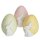 dekoratives frühlingshaftes Deko-Ei Oster-Ei Keramik in rosa/gelb/grün mit Punkten und weißem Osterhasen Preis für 2 Stück