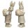 frühlingshafter großer Deko-Hase Osterhase als Hasen-Paar aus Keramik cremefarbig Preis für 2-er Set