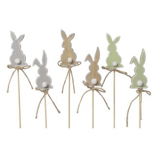 lustiger kleiner Oster-Stecker Garten-Stecker Blumen-Stecker Osterhase Bunny 3 Farben sortiert