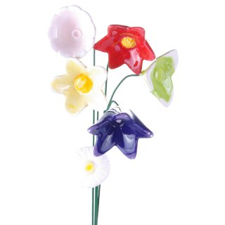 Mini Blütenstick verschiedene Blüten 6 Farben sortiert