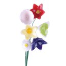 Mini Blütenstick verschiedene Blüten 6 Farben sortiert
