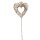 dekorativer Gartenstecker Herz mit Krone rostig mit weiß shabby Optik in 2 möglichen Größen