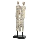 Dekofigur Skulptur Paar mit Kind aus Mangoholz weiß...