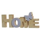 dekorativer Schriftzug Home mit Schmetterling Holz in 2 möglichen Farben