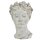 dekorative Frauenkopf-Büste Keramik zum bepflanzen cremeweiß patiniert in 2 mögliche Größen