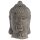 dekorativer Buddha-Kopf Keramik braungrau patiniert