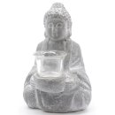 dekorative kleine Buddha Figur sitzend mit Teelichtglas...
