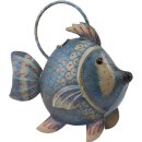 dekorative Gießkanne als Fisch Metall handbemalt