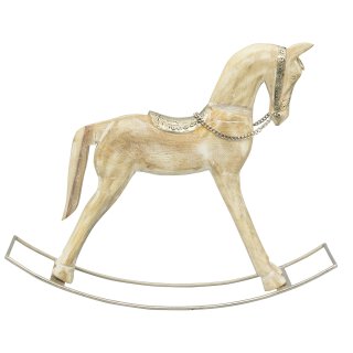 großes dekoratives Schaukelpferd Deko-Pferd aus Holz in shabby Vintage Optik