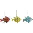 Metallfigur Fisch als Windlicht zum h&auml;ngen und stellen in 3 m&ouml;glichen Farben