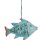 Metallfigur Fisch als Windlicht zum hängen und stellen in hellblau