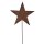 weihnachtlicher stimmungsvoller Garten-Stecker Stern am Stab Dekostern Metall Rostoptik Preis für 3 Stück