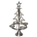 stimmungsvoller Adventkranz Adventbaum Teelichthalter Baum Aluminium silberfarbig in 2 möglichen Größen